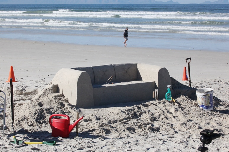 sand couch sculpture